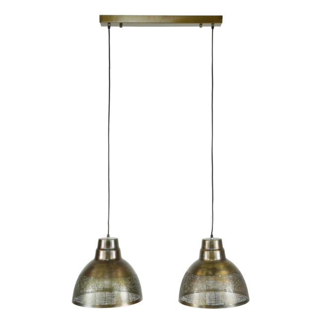 Hanglamp 2xØ38 screen / Brons antiek
