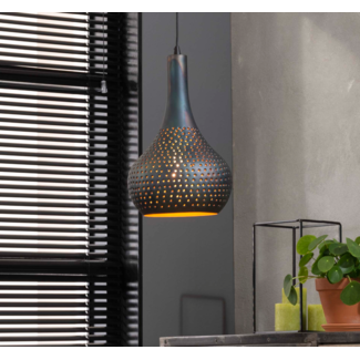 LioLights Pendant lamp 1x industry concrete cone/Black brown
