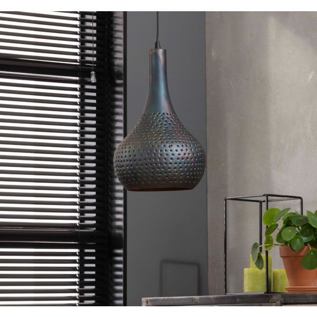 Hanglamp 1x industry concrete kegel/Zwart bruin