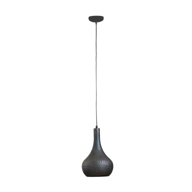 Hanglamp 1x industry concrete kegel/Zwart bruin