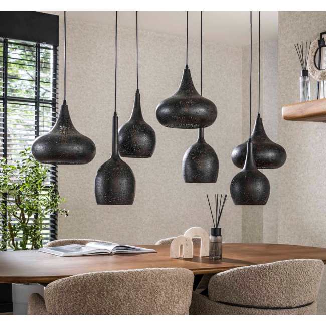 Hanglamp 4+3 zip / Artic zwart