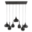 Hanglamp 4+3 zip / Artic zwart