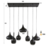 Hanglamp 4+3 zip / Artic zwart
