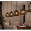 LioLights Hanging lamp 4x Ø25 zip / Artic black