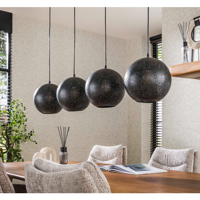 Hanglamp 4x Ø25 zip / Artic zwart