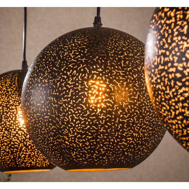 Hanglamp 4x Ø25 zip / Artic zwart