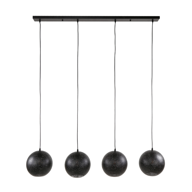 Hanglamp 4x Ø25 zip / Artic zwart