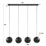 Hanglamp 4x Ø25 zip / Artic zwart