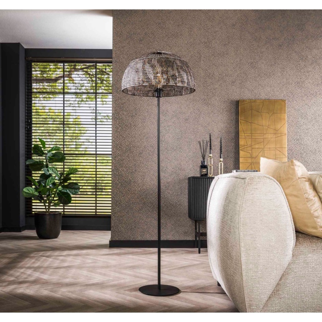 Lampadaire Ø50 armor ouvert / Noir marron