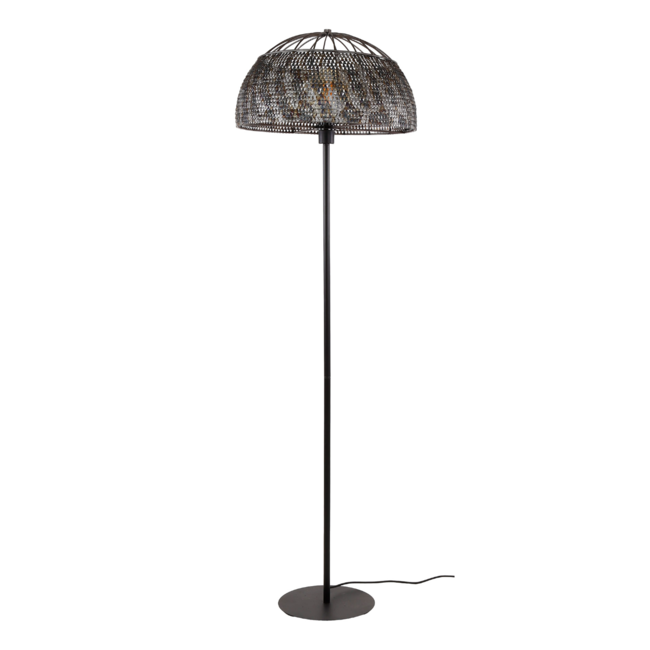 Floor lamp Ø50 armor open / Black brown