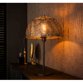 LioLights Tafellamp Ø35 armor open / Zwart bruin