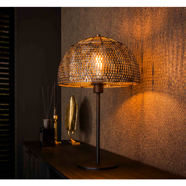 Lampe de table Ø35 armor ouverte / Noir marron