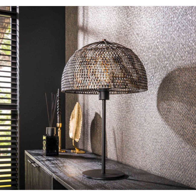 Lampe de table Ø35 armor ouverte / Noir marron