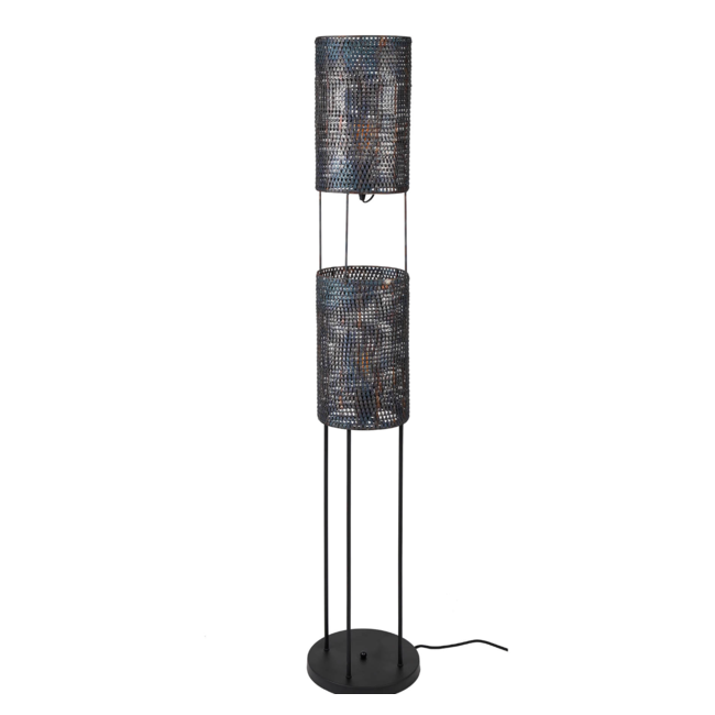 Lampadaire 2L tube blindé / Noir marron