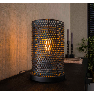 LioLights Lampe de table tube blindé / Noir marron