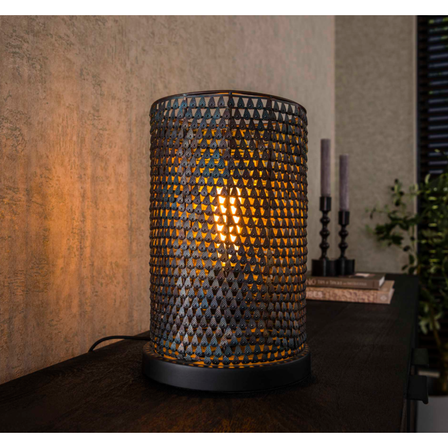 Lampe de table tube blindé / Noir marron