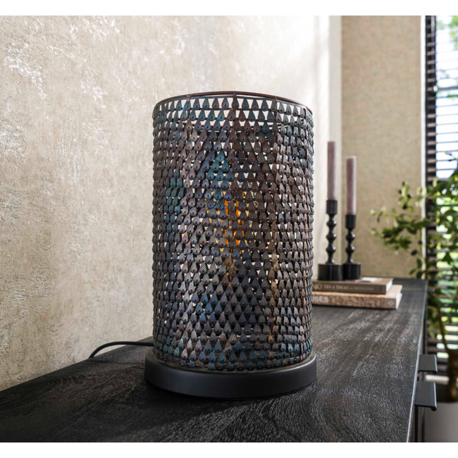 Table lamp armor tube / Black brown