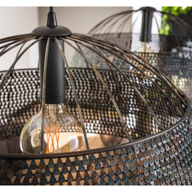 Pendant lamp 2L armor Ø60 / Black brown