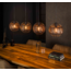 LioLights Hanglamp 4L Ø25 armor open / Zwart bruin