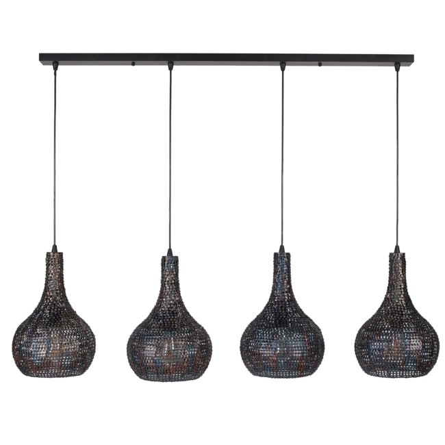 Hanglamp 4L armor kegel / Zwart bruin
