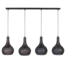 Pendant lamp 4L armor cone / Black brown