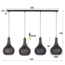 Pendant lamp 4L armor cone / Black brown