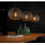LioLights Hanglamp 3x Ø26 armor half rond / Zwart bruin