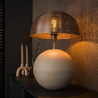 LioLights Table lamp 1L sphere natural L / Natural gray