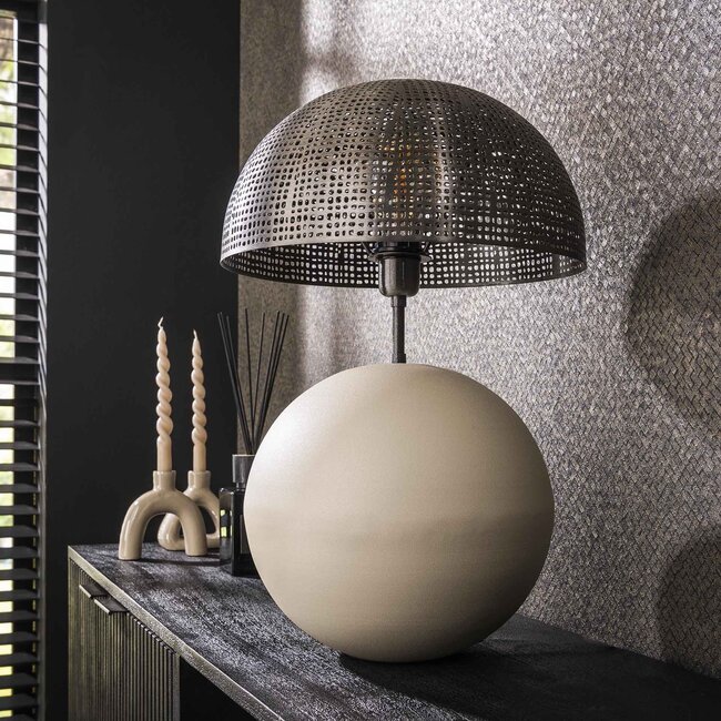 Table lamp 1L sphere natural L / Natural gray
