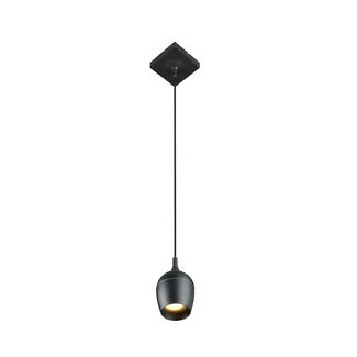 Lucide PRESTON - Suspension Salle de bain - Ø 10 cm - 1xGU10 - IP44 - Noir