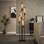 Lampadaire 5L tube étagé maille / Noir Artic