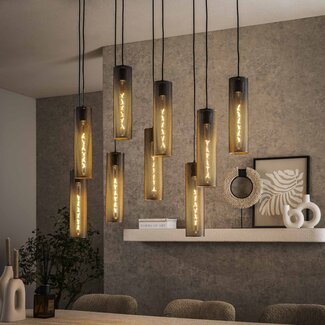 LioLights Suspension 5+4 tubes en maille / Noir Artic