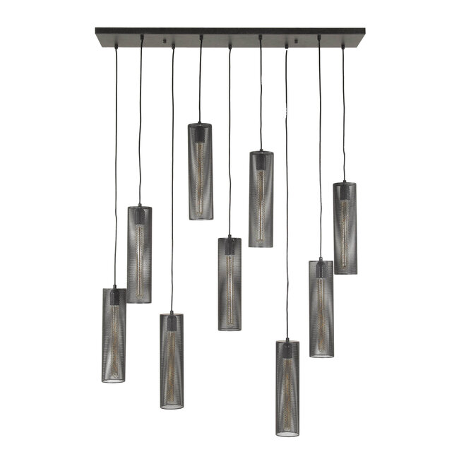 Pendant lamp 5+4 tube mesh / Artic black