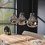 Pendant lamp 3L dent glass / Artic black
