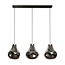Hanglamp 3L dent glass / Artic zwart