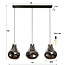 Hanglamp 3L dent glass / Artic zwart