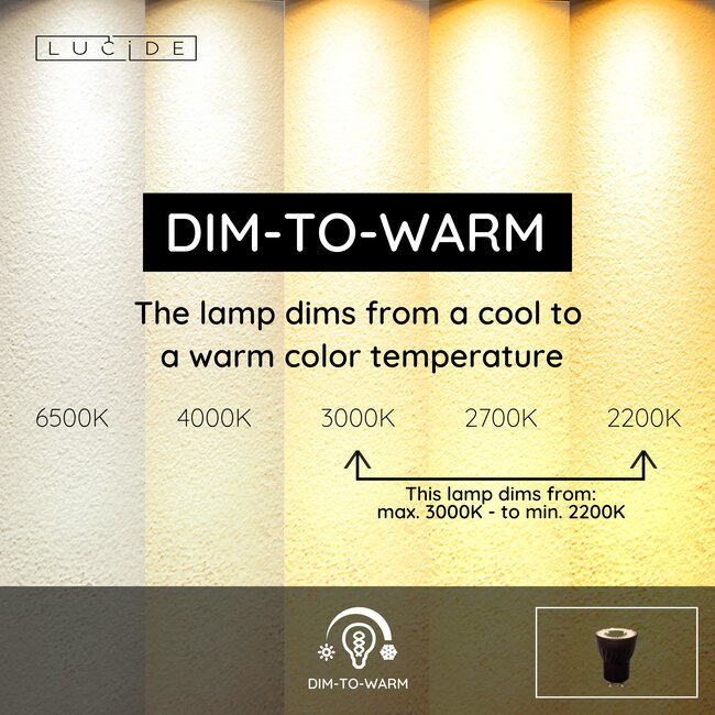 MR11 - Ampoule LED - Ø 3,5 cm - LED Dim to warm - GU10 - 1x4W 2200K/3000K - Noir - 49093/04/30