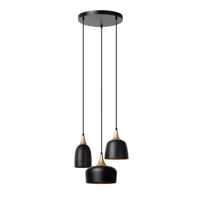 CHAYANNE - Hanglamp - Ø 30 cm - 3xE14 - Zwart - 05446/13/30