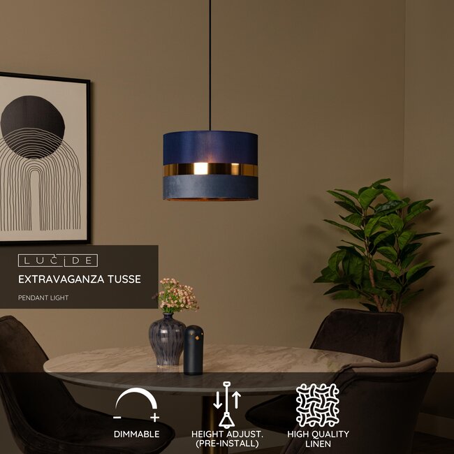 EXTRAVAGANZA TUSSE - Hanglamp - Ø 30 cm - 1xE27 - Blauw - 10409/01/35