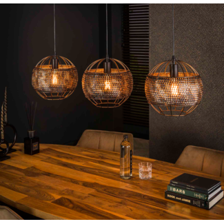 LioLights Suspension 3L Ø30 armor ouverte / Noir marron