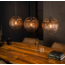 LioLights Hanglamp 3L Ø30 armor open / Zwart bruin