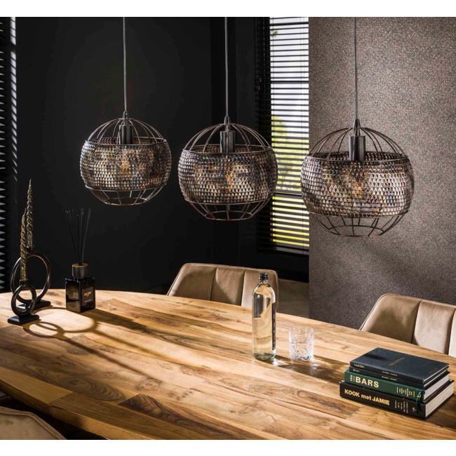 Pendant lamp 3L Ø30 armor open / Black brown