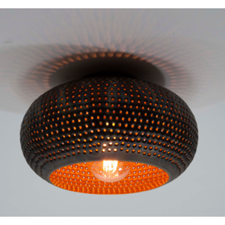 LioLights Plafonnier Ø35 disque perforé / Noir marron