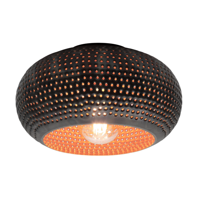 Ceiling lamp Ø35 disk punch / Black brown