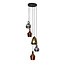 Suspension 5L en verre mélangé à gradins tricolore / noir arctique