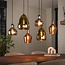 LioLights Suspension 3+3 mix verre tricolore / noir arctique