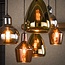 Hanging lamp 3+3 mix glass tricolore / Artic black