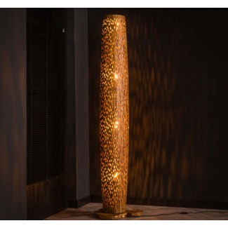 LioLights Vloerlamp L bars / Massief gerecycled teakhout