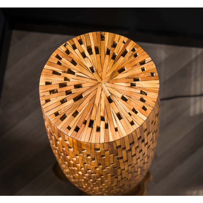 Vloerlamp L bars / Massief gerecycled teakhout