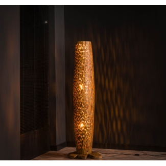 LioLights Vloerlamp M bars / Massief gerecycled teakhout